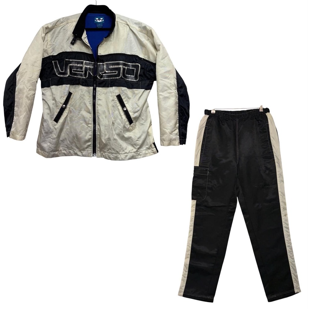 Vintage Verso Tracksuit Set XL 90s Y2K Hip Hop Rave Heavyweight Nylon Ripstop